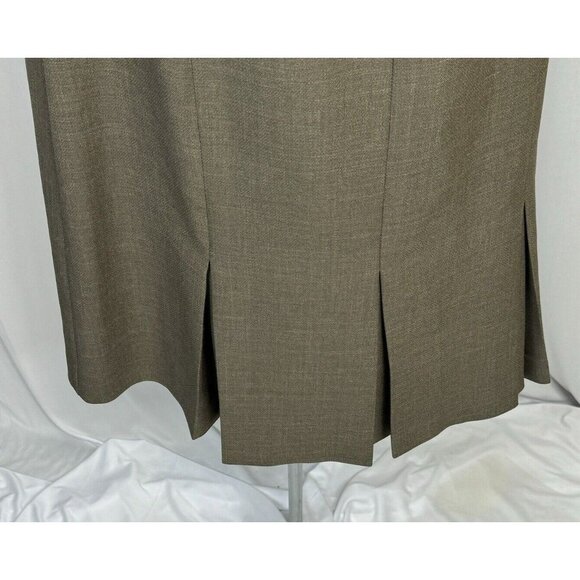 Leslie Fay Womens 14P Tan Knee-Length Skirt With Pleats & Elastic Waist - Picture 5 of 13